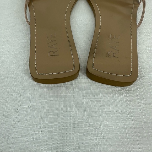 RAYE size 6 Champagne Gold Leather Slide Sandals - Picture 3 of 14